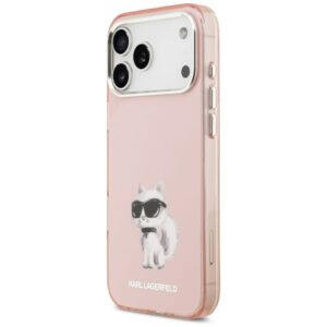KARL LAGERFELD Hülle für iPhone 17 Pro, kompatibel mit MagSafe KLHMP17LHGKCGKBK (IML Glitter k&C Sketch Logo) schwarz