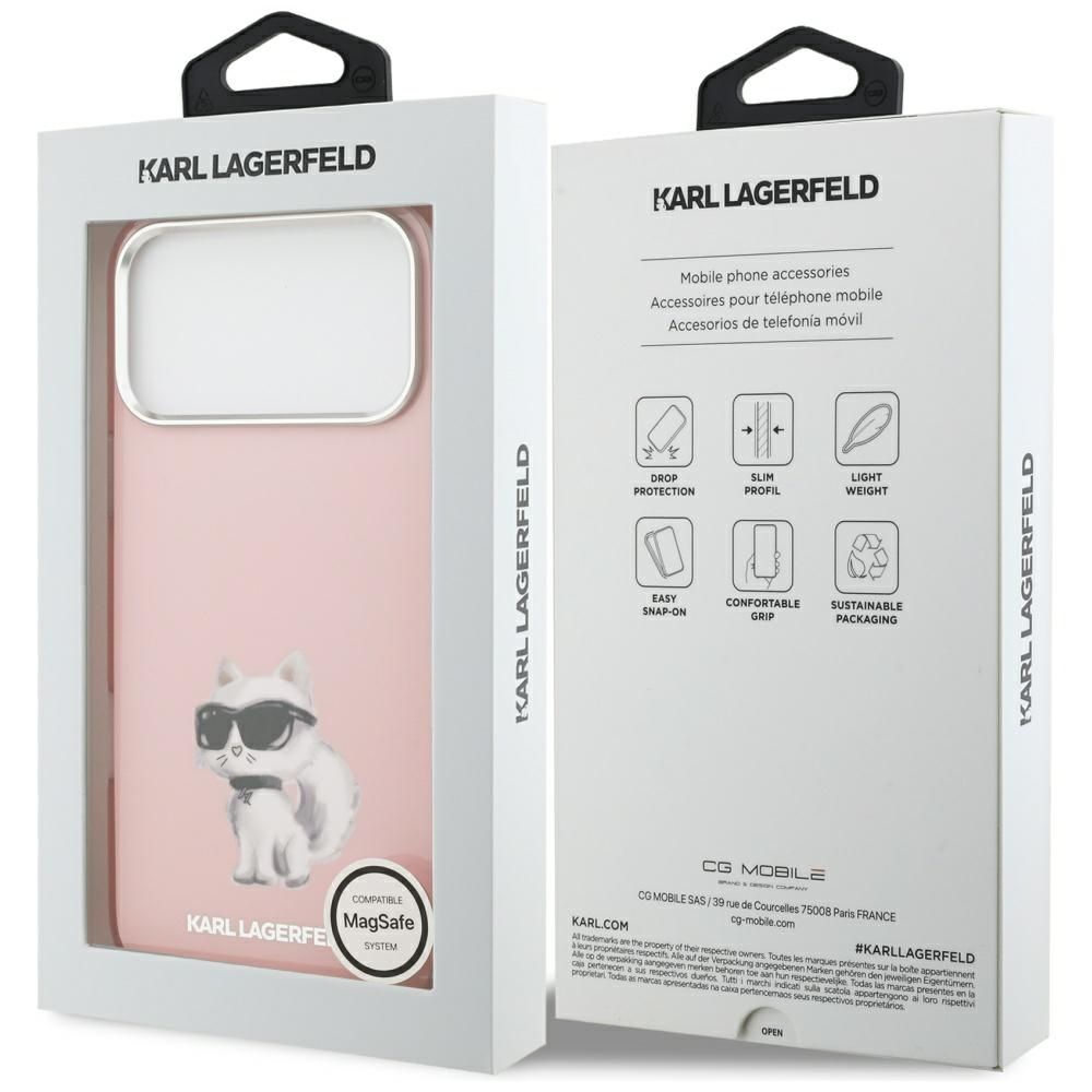 KARL LAGERFELD Hülle für iPhone 17 Pro, kompatibel mit MagSafe KLHMP17LHGKCGKBK (IML Glitter k&C Sketch Logo) schwarz – Bild 5