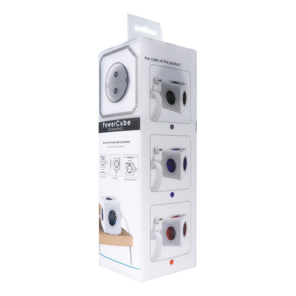 Steckdosenwürfel mit 5 Steckplätzen, max. 3680 W, 1,4 m Netzkabel, Modell E03, weiß – Bild 3