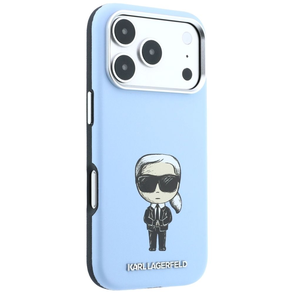 KARL LAGERFELD Hülle für iPhone 18 Pro Max / 17 Pro Max kompatibel mit MagSafe (Smooth Ikonik Sketch) Hellblau – Bild 4