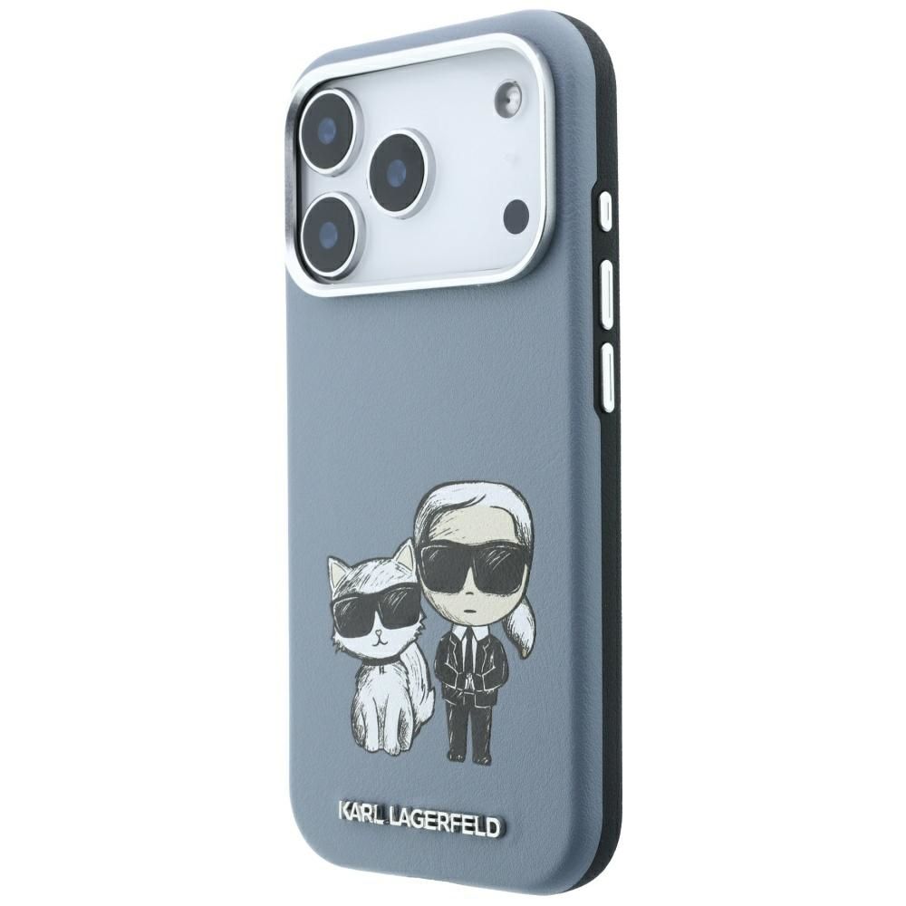 KARL LAGERFELD Hülle für iPhone 18 Pro Max / 17 Pro Max kompatibel mit MagSafe (Smooth Karl & Choupette Bodies) Hellblau – Bild 2