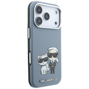 KARL LAGERFELD Hülle für iPhone 18 Pro Max / 17 Pro Max kompatibel mit MagSafe (Smooth Karl & Choupette Bodies) Hellblau – Bild 4