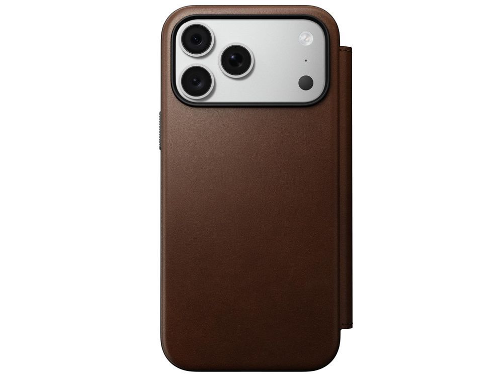 NOMAD Lederhülle für iPhone 18 Pro Max/17 Pro Max, kompatibel mit MagSafe (Modern Leather Folio ECCO Leder), braun