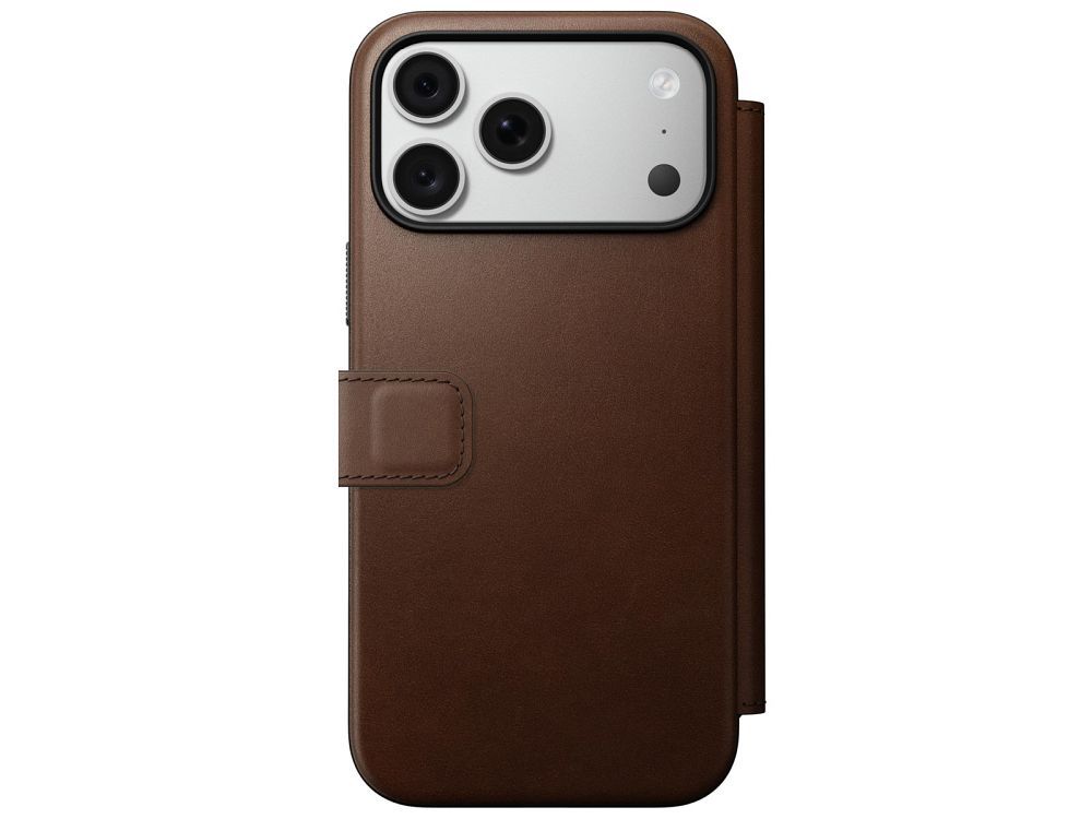 NOMAD Lederhülle für iPhone 18 Pro Max/17 Pro Max, kompatibel mit MagSafe (Modern Leather Folio ECCO Leder), braun – Bild 2
